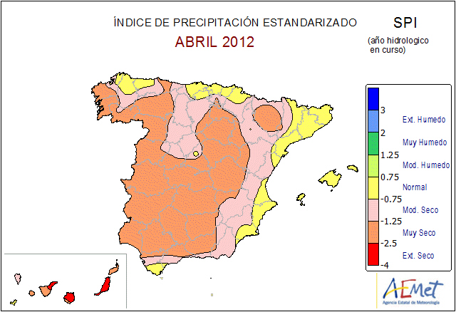 Evolución de la sequía en España